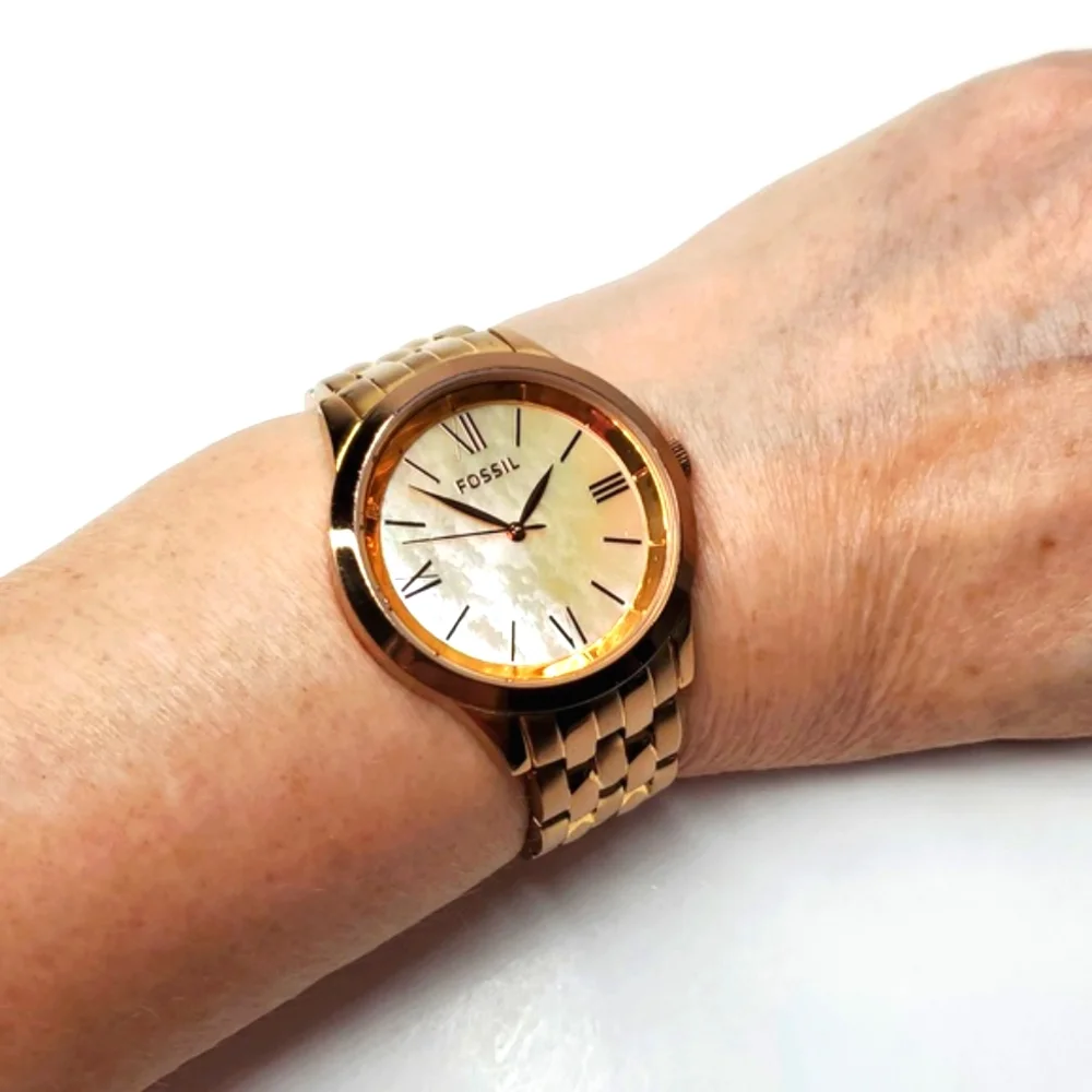 Fossil Watch BQ1756 Rose Gold Wristband Mother of Pearl